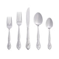 RiverRidge Rose Monogrammed Flatware Set 46 Piece Silverware - N - Utensils Set with Serving Pieces, Heavy Gauge Stainless Steel, Mirror Finish, Dishwasher Safe Cutlery for Daily Use