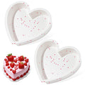 SJ 2P 10 Inch Silicone Heart Shaped Cake Pans, Nonstick Cake Pan, BPA Free Silicone Heart Cake Baking Mold for Oven Dishwasher Safe-Heartdot