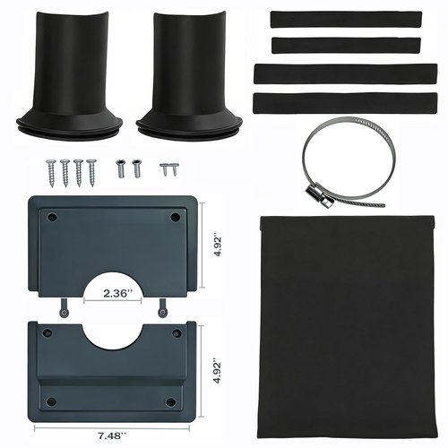 WGSWX HVAC Wall Penetration Cover & Line Set Cover Kit - Professional Seal and Protection Sleeve for Indoor & Outdoor Mini Split Air Conditioner Pipes Outlet Retrofit 2-3/8", Gray