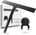Shower Squeegee - 10-Inch All-Purpose Glass Door Cleaner with Suction Cup Hooks - Black
