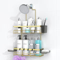 AKTECKE Shower Caddy - Rustproof Hanging Bathroom Organizer for Shampoo & Soap | No-Drill Design in Gold