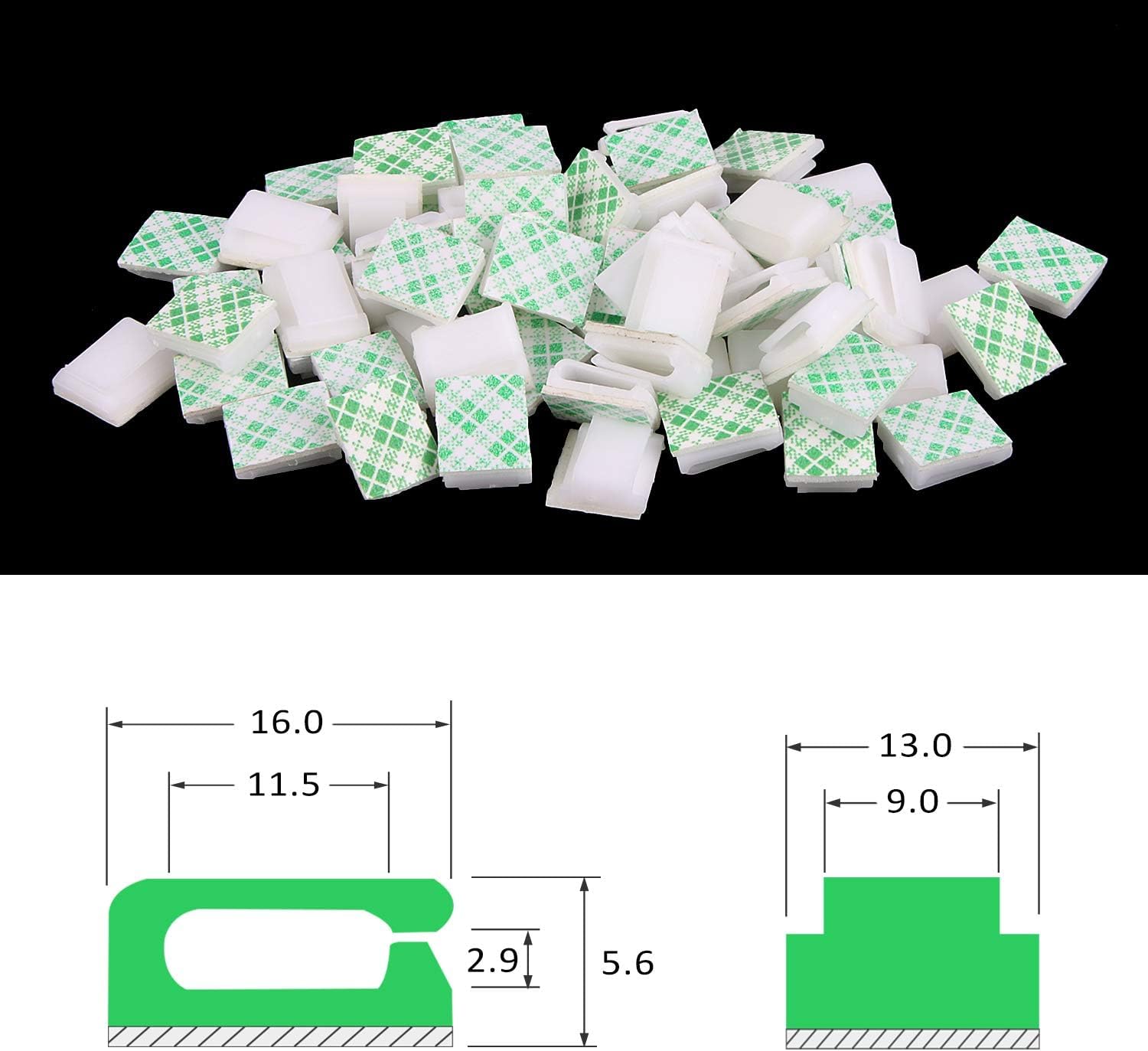 PETKNOWS LED Light Strip Mounting Clips - 80 PCS Self-Adhesive Cable Holders for 10mm Strips