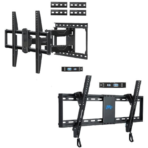 Mounting Dream TV Bracket for Most 42-84 in TV Wall Mountsch TVs with MAX VESA 600X400mm, Supports up to 24" Studs, MD2617-24K Full Motion TV Mount Holds 100lbs, MD2268-LK Tilt Mount Holds 132lbs