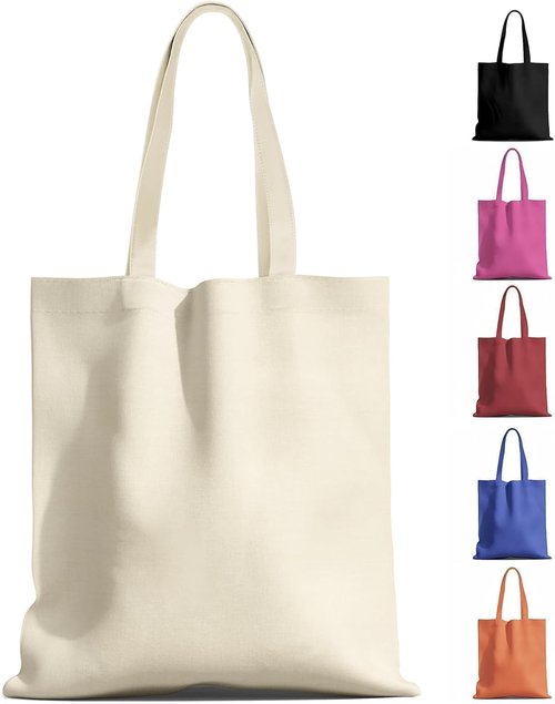 MOLOVA Premium Canvas Reusable Tote Bags - Eco-Friendly Gift Bags for Work & Shopping | 1 Pack
