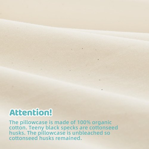 LOFE Organic Pillow with Pillowcase - 20x26 Organic Standard Pillow with 100% Organic Cotton Shell, Adjustable Loft Youth Plilow, Machine Washable, Soft, Perfect for Youth&Adults