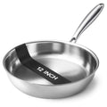 Kirecoo Tri-Ply Stainless Steel Pan - 12 Inch Frying Pan, Fast and Even Heat Stainless Steel Skillet, Induction Cookware, Dishwasher and Oven Safe Skillet