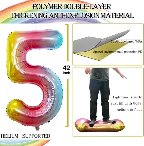 GOER Jumbo 42-Inch Number 25 Balloons - Colorful Foil Helium Decorations for 25th Birthday Party