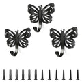 Midukit Butterfly Design Wall Hooks for Towel and Coat: 20LB Screw in Aesthetics Metal Hanger Wall Mount for Living Room, Bathroom, Kitchen, Bedroom for Coat, Bag, Scarf, Towel, Hat, Key, Cup, 3 Pack
