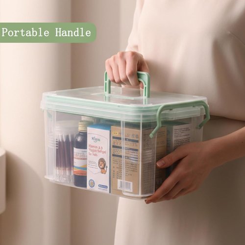 3-Piece Clear Medicine Organizer - Portable Medical Storage Box with Pill Cases & Removable Tray