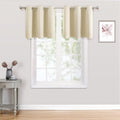 ChrisDowa Grommet Kitchen Valances - Thermal Insulated Room Darkening Curtains (Beige, 52 x 18 Inch)