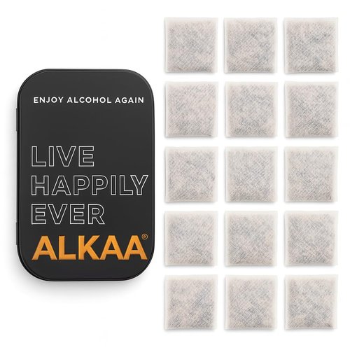 ALKAA Alcohol Filter Sachets – Patented Wine & Cocktail Filter for Wine Headache & Hangover Relief – Filters Sulfites, Histamines & Toxins – 15 Pack (Treats 30 Drinks) – Made in USA