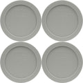 Pyrex 7200-PC 2-Cup Jet Gray Food Storage Replacement Lid (4-Pack) - Made in USA