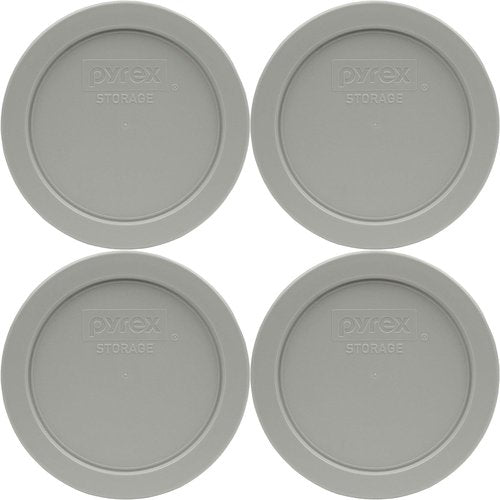 Pyrex 7200-PC 2-Cup Jet Gray Food Storage Replacement Lid (4-Pack) - Made in USA