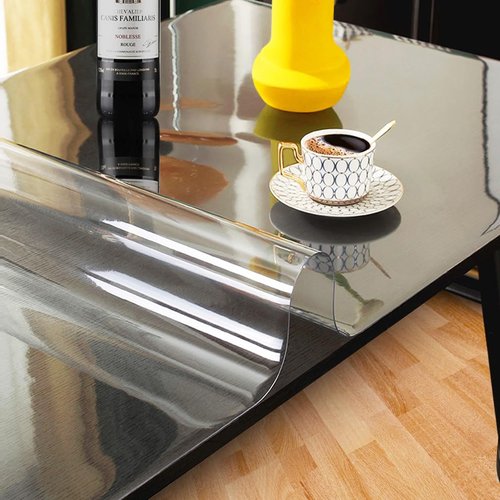 Kasepie PVC Clear Table Cover Protector 42X78Inch, 2mm Thick Plastic Table Cover Rectangle,Clear Table Protector,Desk Protector Mat for Kitchen, Dresser, Writing Desk，Dining Room Table