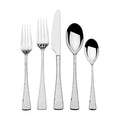 Mikasa Novaro 20-Piece Flatware Set, Service for 4, 18/10 Stainless Steel Silverware with Striated Wood-Grain Design, Squared Tips, Dishwasher Safe