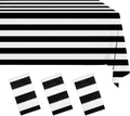 Gingham Tablecloths by [Brand Name] - 3 Pack Waterproof Plastic Covers | 54 x 108 Inch Black and White Stripe for Parties & Picnics