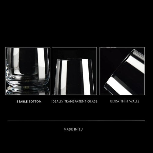 Krosno Water Glasses, Set of 6, 16.6 fl oz, Water Drinks Juice, Infinity Collection, Lead-Free Lightweight Glass, Everyday Drinking Glass, Dishwasher Safe, Made in Europe
