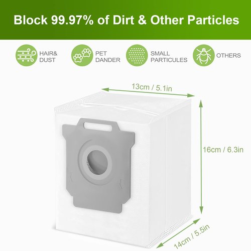KGC 12 Pack Vacuum Bags Compatible with iRobot Roomba Vacuum Bags i & s & j Series, Replacement Bags for iRobot Roomba i1+ i3+(3550) i4+ i6+ j6+ i7+ i7Plus j7+(7550) i8+ s9+ Vacuum Bags