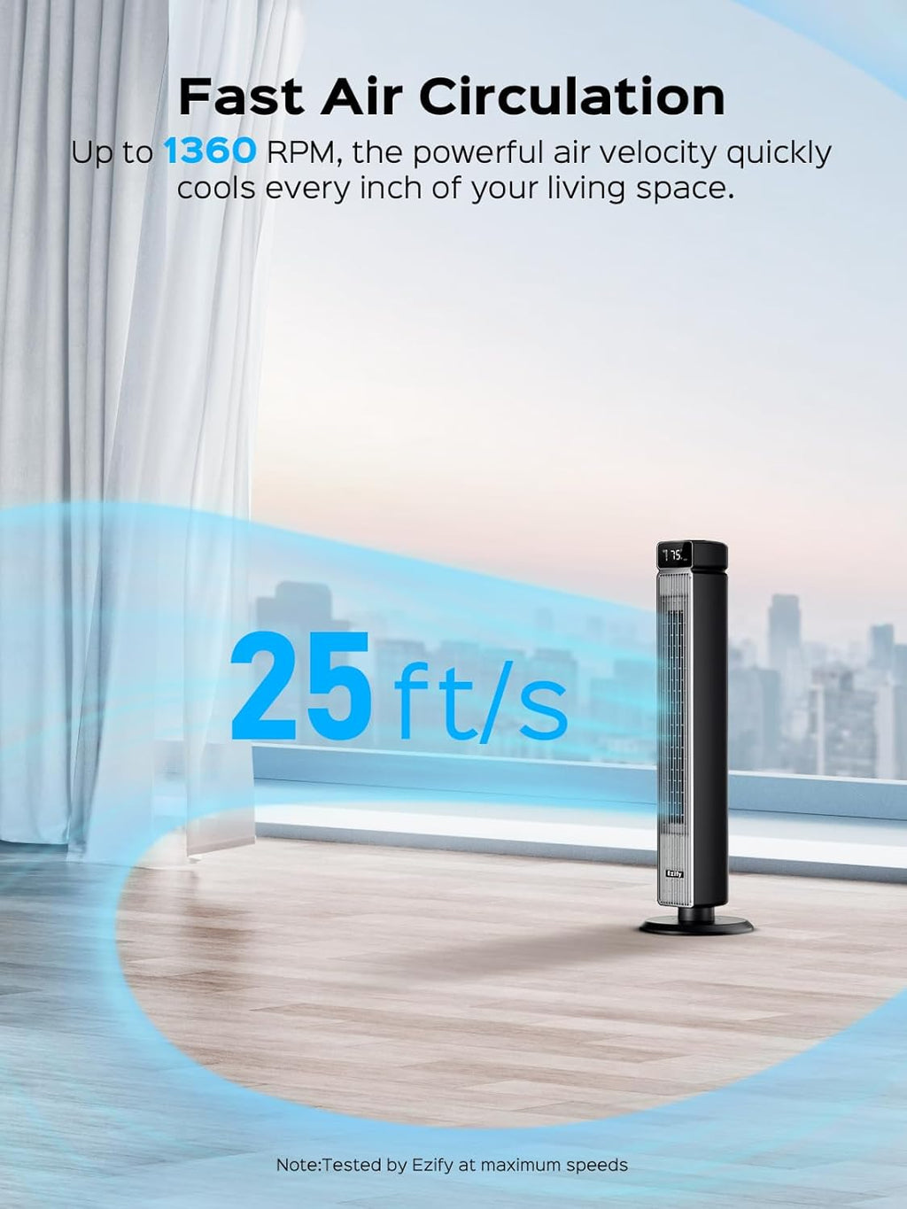 Tower 40-Inch Fan - 90° Oscillating, Remote Control, 30dB Quiet, 6 Speeds & 12H Timer | Ideal for Bedroom & Living Room