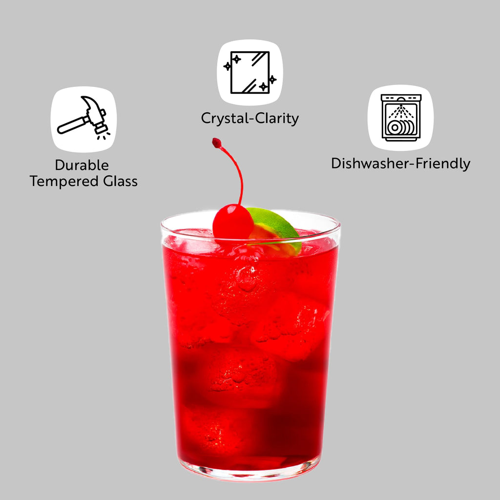 Restaurantware Sumi 17.3 Ounce Highball Glasses Set of 12 Lead-Free Tom Collins Glasses - Tempered Dishwasher-Safe Glassware Clear Glass Tall Bar Glasses Serve Juices Cocktails Or Beers