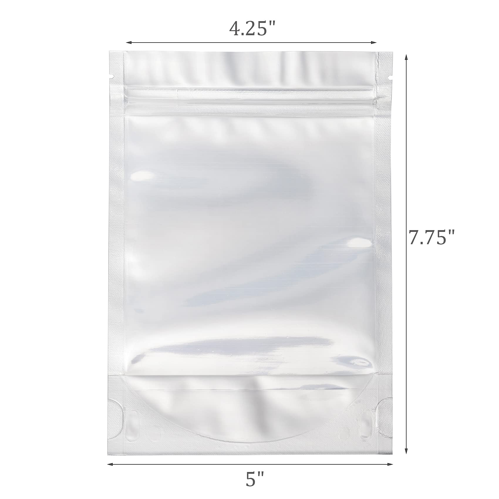 Kingrol 150 Pack 5 x 7.8 Inch Aluminium Foil Stand Up Food Pouches Bags with Resealable Lock Seal Zipper, Heat Sealable Packaging Bags for Jewelry, Screw, Food Storage