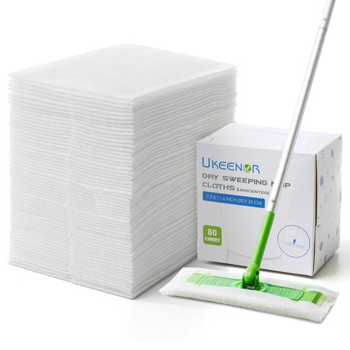 UKEENOR Dry Mop Refills - 160 Count Disposable Dusting Cloths - Electrostatic Cloths - 7.9"x11.6" Box Packing