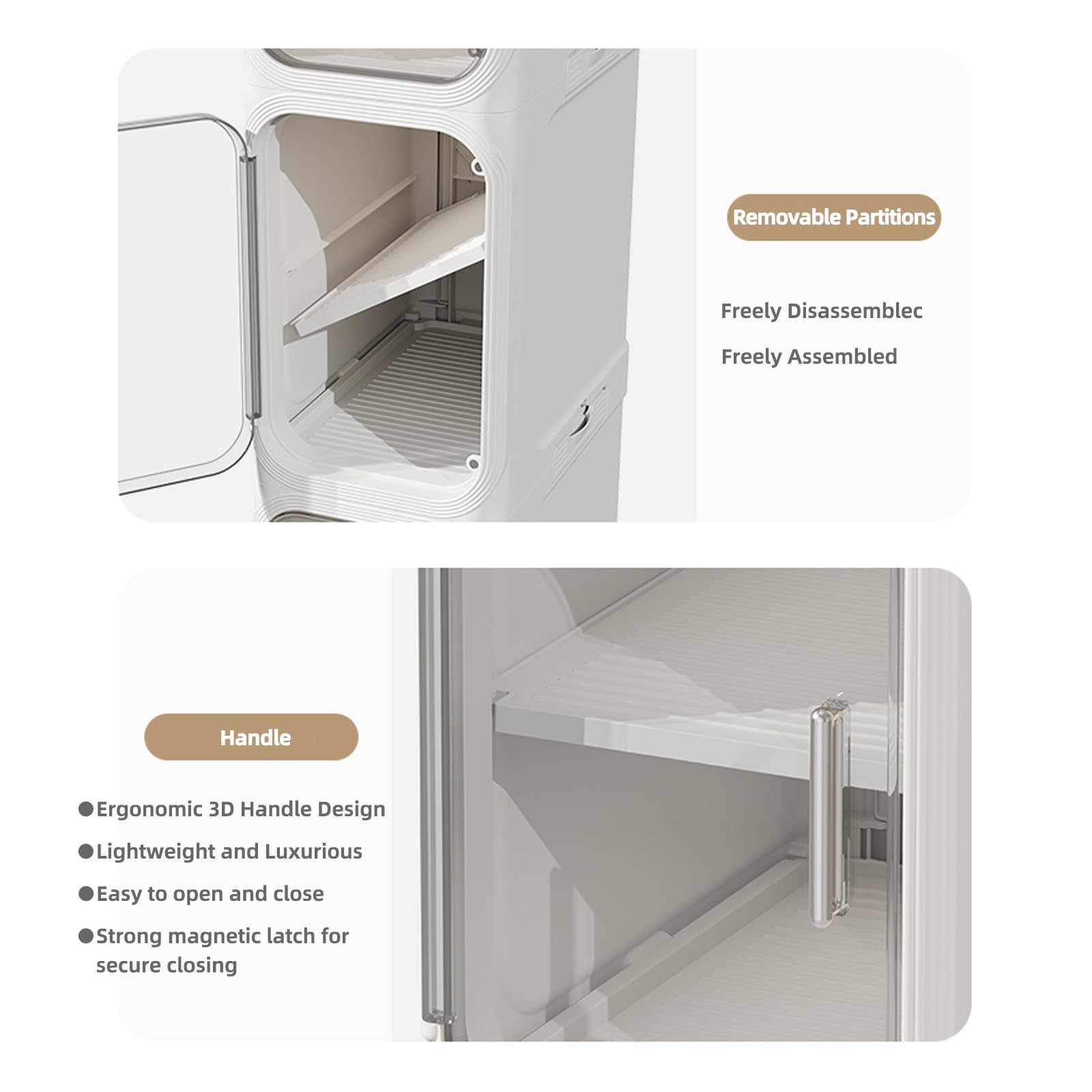 5-Tier Narrow Storage Cabinet: Slim Plastic Storage Organizer with Doors and Adjustable Shelves, Movable Waterproof Floor Cabinet for Small Spaces, Ideal for Bathroom, Kitchen, Laundry, Office.