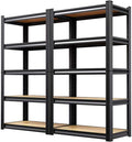 Skiennix Heavy Duty Garage Shelving - 5 Tier Adjustable Metal Storage Rack | 71" H x 28" W x 12" D for Home & Industrial Use