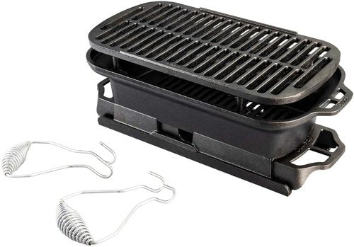 Lodge Cast Iron Grill - Sportsman's Pro Design for Perfect Outdoor Cooking | Durable & Versatile