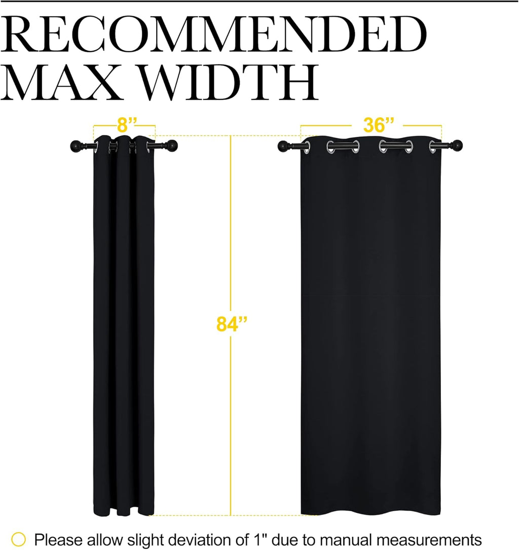 NICETOWN Thermal Insulated Blackout Curtains - 84 Inch Length, 2 Panels for Privacy & Sound Reduction