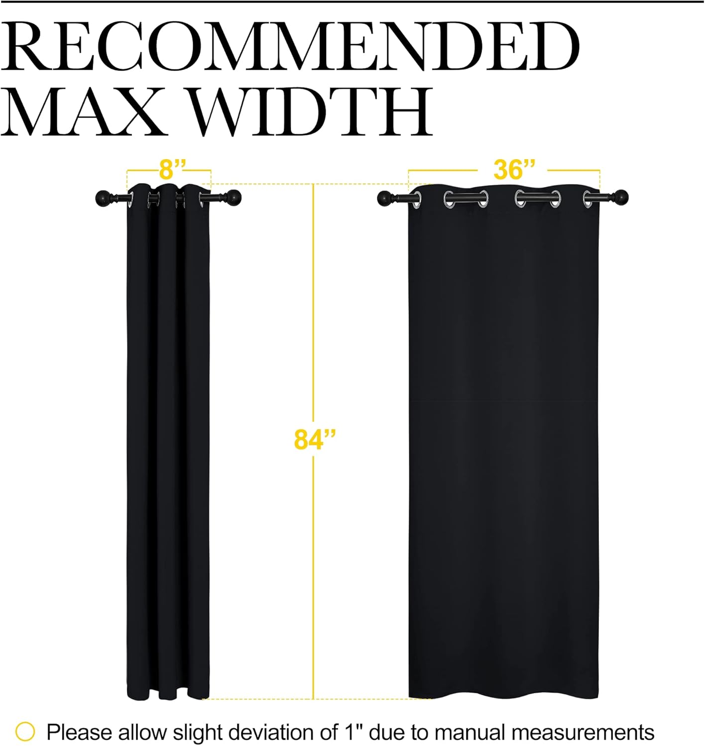 NICETOWN Thermal Insulated Blackout Curtains - 84 Inch Length, 2 Panels for Privacy & Sound Reduction