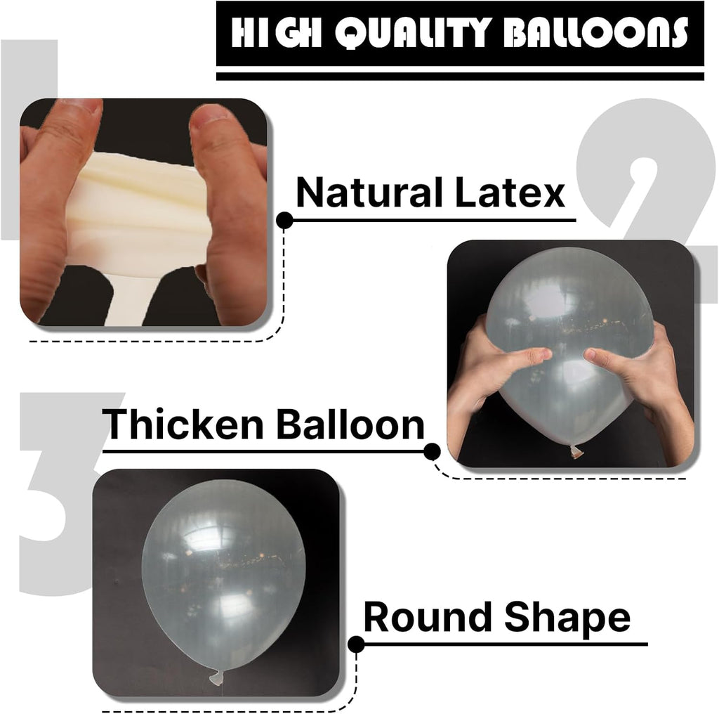 PartyWoo Clear Balloons - 120pcs Transparent Balloon Arch Kit for Weddings, Graduations & Parties | 5-18 Inch Sizes