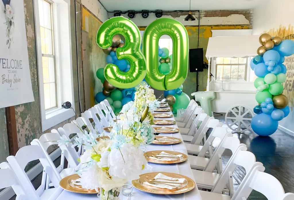 Numbers Balloon 3 - 40 Inch Large Light Green Birthday Decoration for Three-Year-Old Parties
