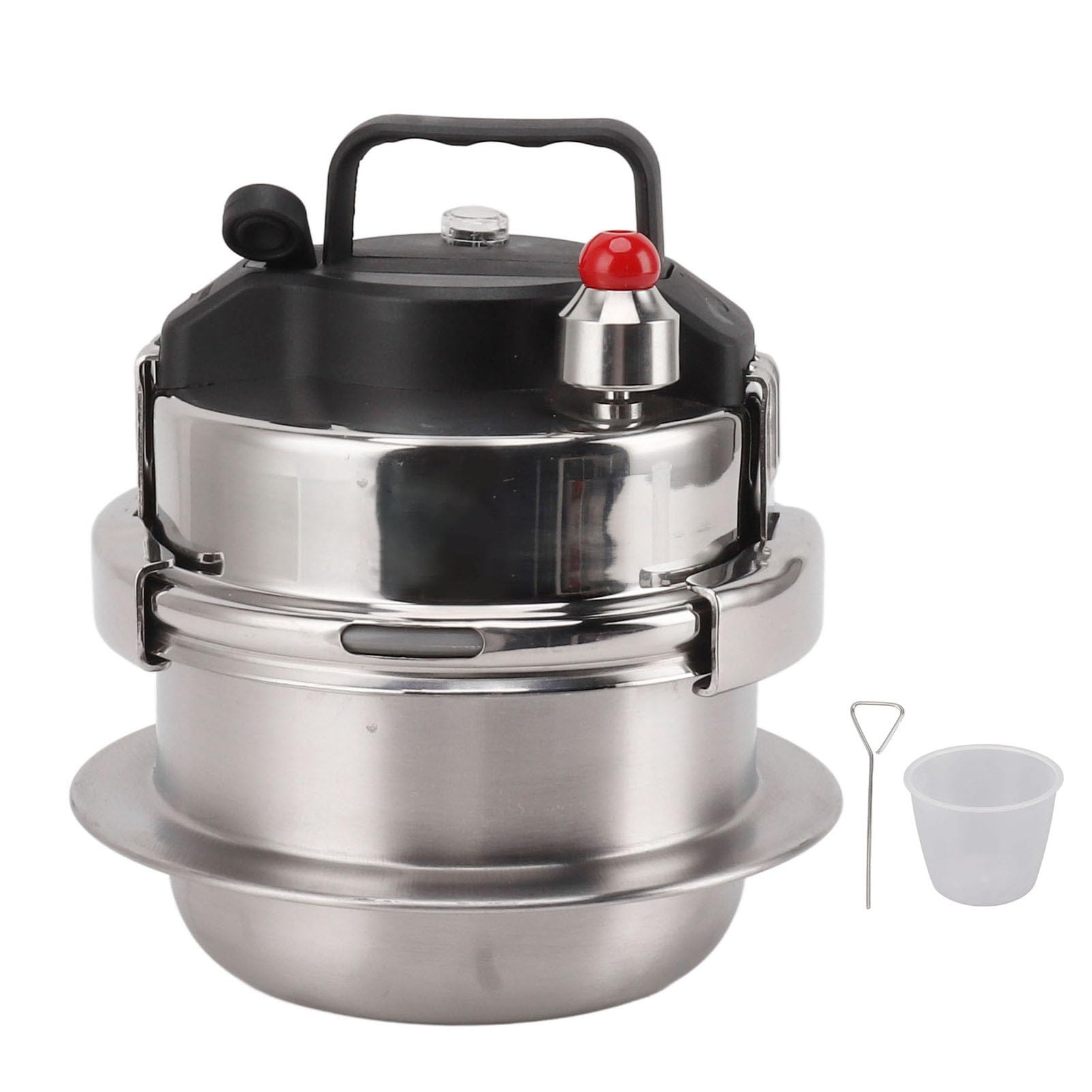 Stainless Steel Pressure Cooker 0.8L High Pressure Stew Quick Cooking for Gas Induction Suitable Outdoor Kitchen Use Easy Lid Unlocking Function