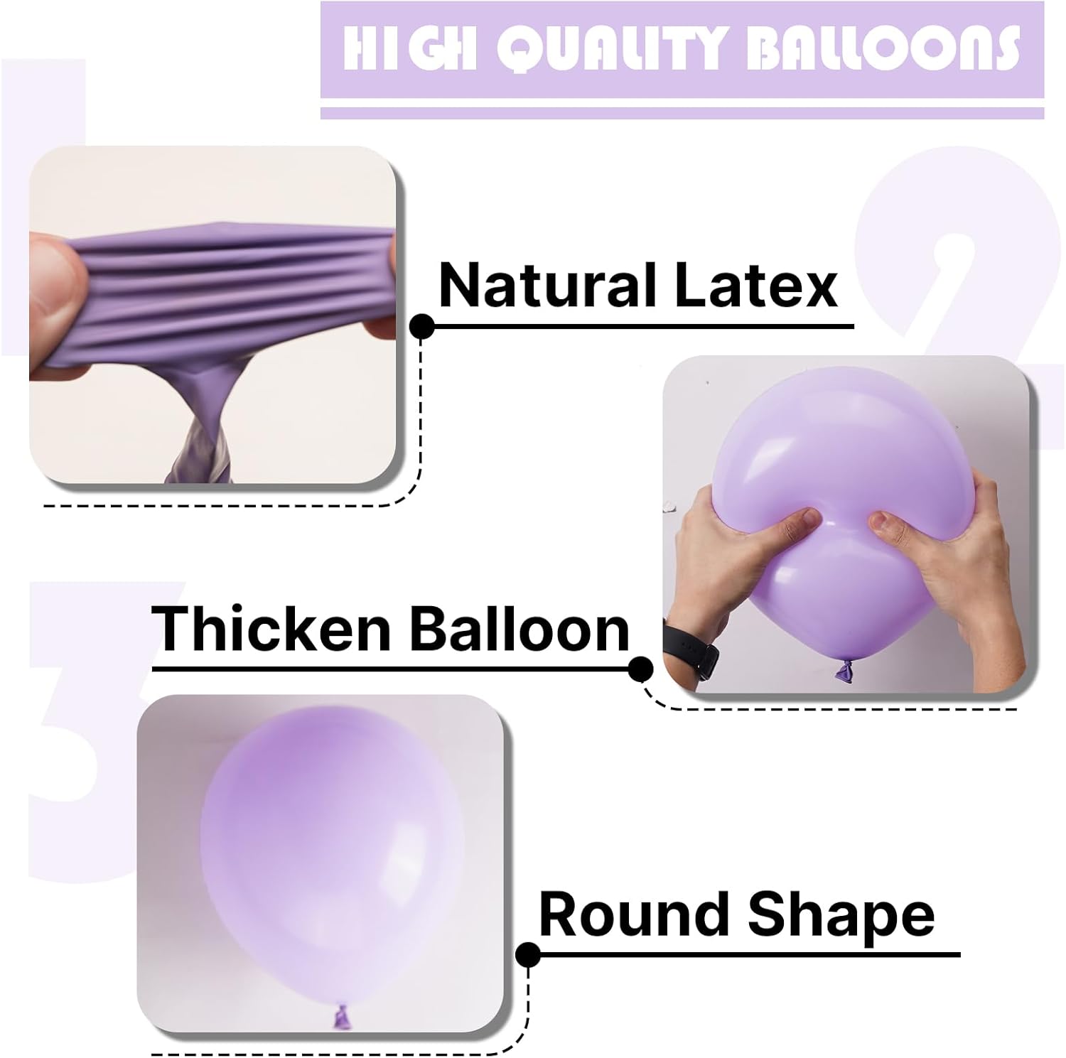 PartyWoo Lavender Balloons - 140-Piece Pastel Purple Balloon Arch Kit for Baby Showers & Parties
