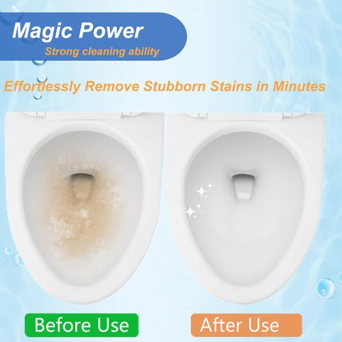 Pumice Stone Toilet Bowl Cleaner with Extra Long Handle - Effortlessly Removes Hard Water Stains, Limescale, Calcium, Rust from Toilets, Bathtubs, Grills, Pools & Sinks, 1 Wand+6 Pumice Stones