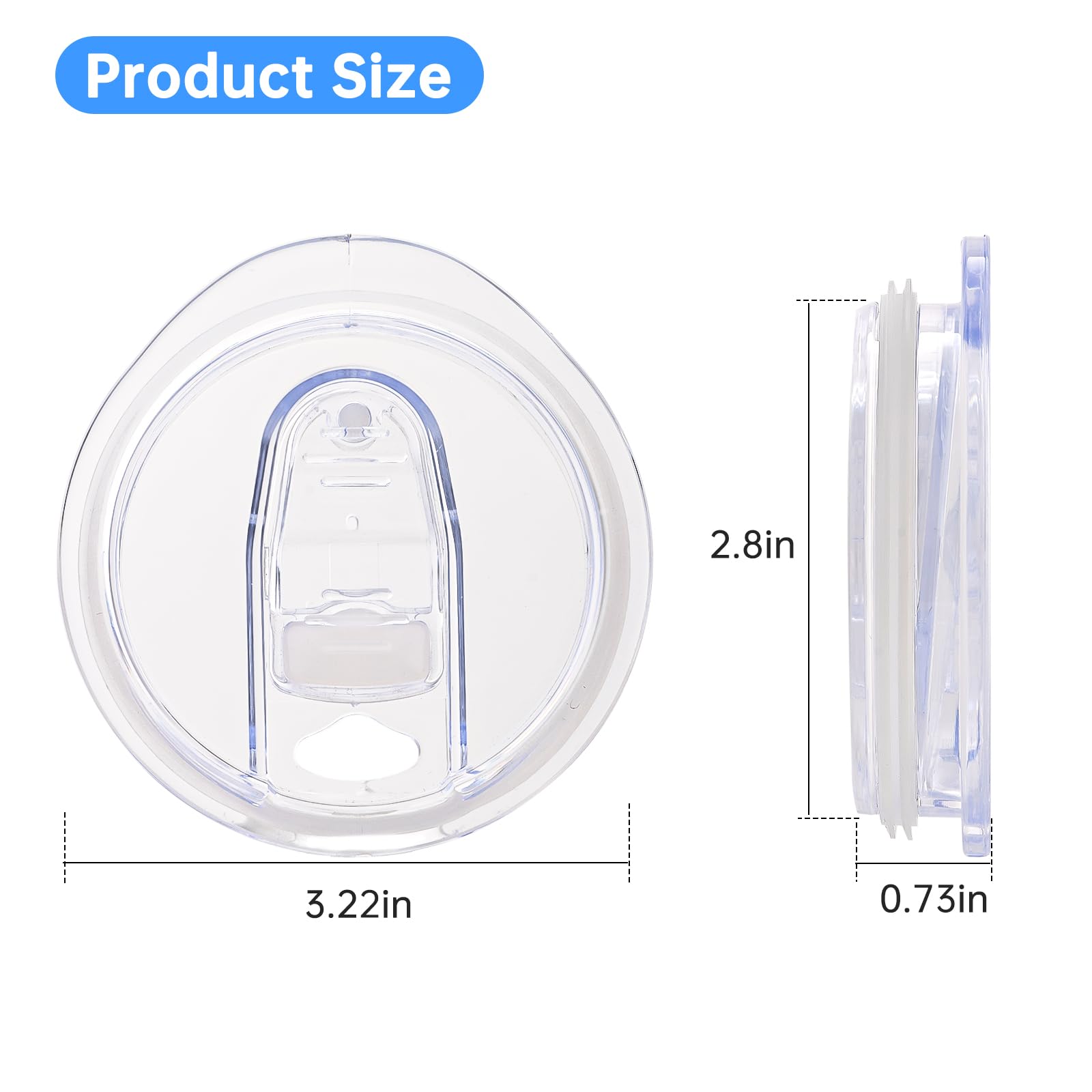 Replacement Lid Compatible with Stanley 24oz Classic Beer Stein, Clear Replacement Spill Proof Cup Lids with Sealing Silicone Ring, BPA-Free, Dishwasher Safe for Drinking Cup Cover