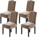 H.VERSAILTEX Dining Chair Covers - Stretch Velvet Slipcovers for Parson Chairs | Set of 4, Taupe