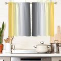 AAtter Yellow and Grey Window Curtains for Kitchen Gray Black White Ombre Art Boys Girls Men Small Short Home Living Room Bedroom Bathroom Drapes Treatment Tiers Fabric 1 Pair, 27.5" W x 39" L, Modern