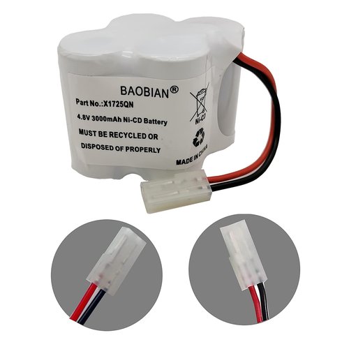 BAOBIAN X1725QN Battery 4.8V 3000mAh Ni-CD Compatible with Euro Pro Shark V1700Z VX1 VAC-V1930 V1930 X8905 Cordless Sweeper Vacuum Cleaner