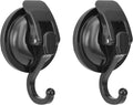Skiennix Heavy Duty Vacuum Wreath Cup Hook - Super Suction, No Hole Required | Black-Plated, 2 Pack