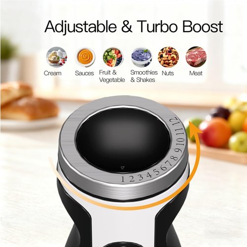 MegaWise Pro Hand Blender - Versatile 5-in-1 Kitchen Tool | Sleek Black Design, 2025 Edition