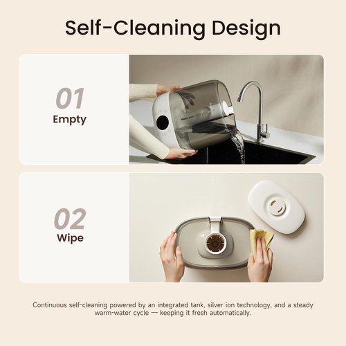 Provirtec 6L Self-Cleaning Humidifier for Large Room, CleanCare Warm & Cool Mist, No-Leak Design & Top Fill, 60 Hour Runtime, Quiet Ultrasonic Auto Mode with Remote Control for Bedroom & Home