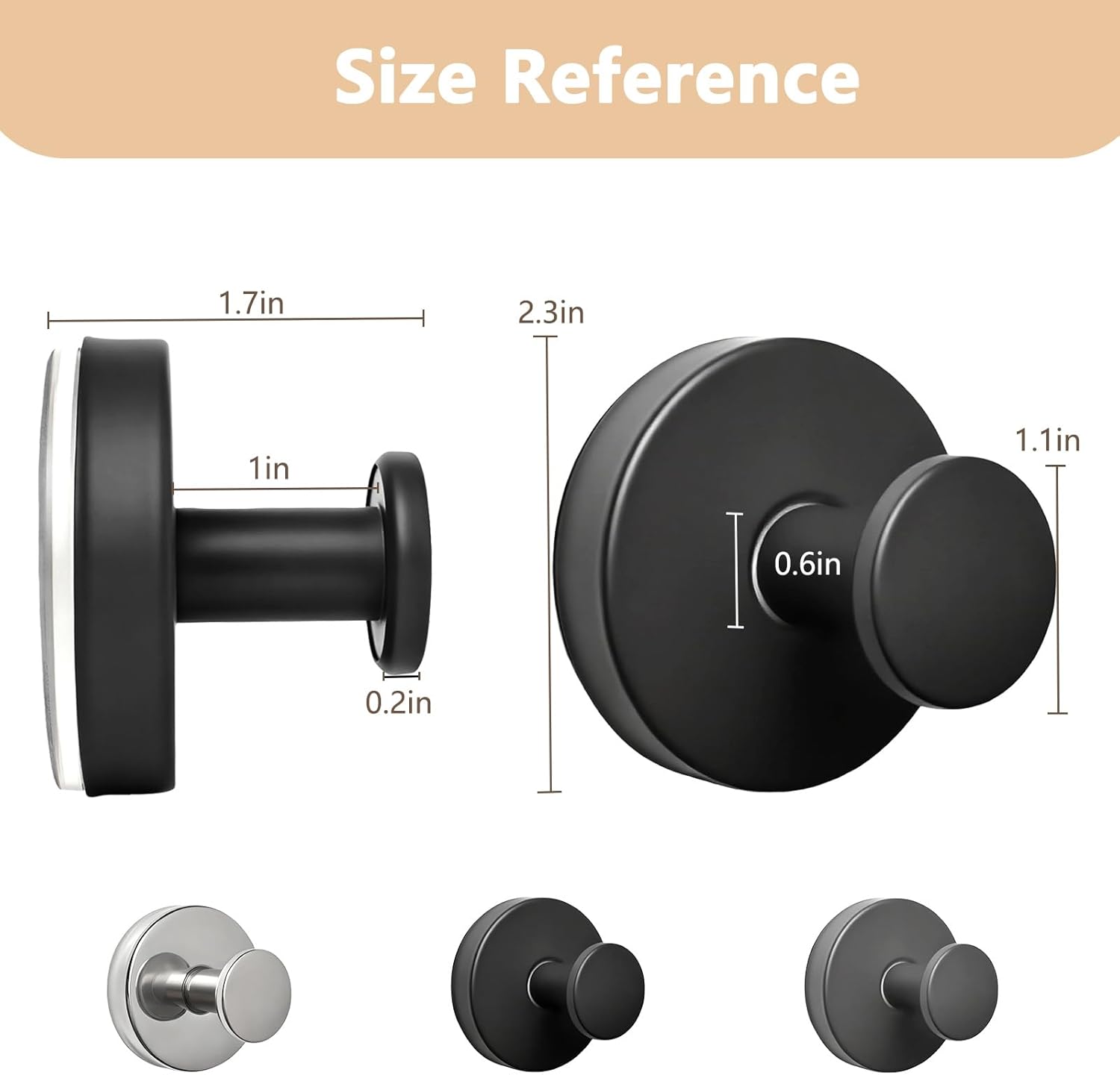 Skiennix Wreath Hangers - Durable Metal Suction Cup Hooks | 2 Pack for Front Door & Bathroom Use