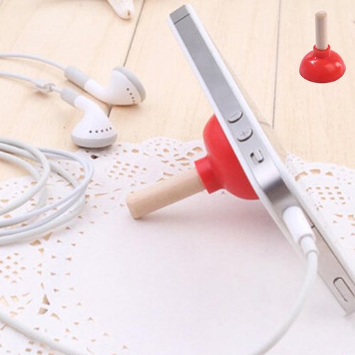 6 Pcs Tiny Toilet Plunger Shape Phone Holder Mini Sucker Stand for Supporting Cellphone, Moblie Phone, PSP