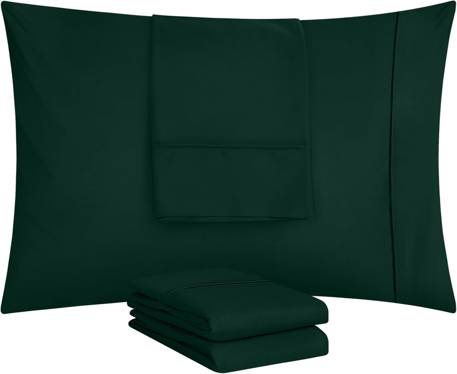 Utopia Bedding Queen Pillow Cases - Soft Brushed Microfiber - 4 Pack | Fade & Shrinkage Resistant - 20 X 30 Inches (Emerald)