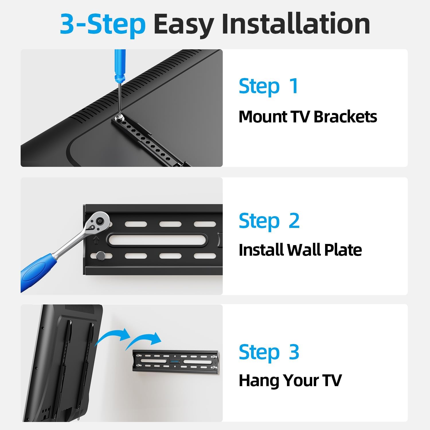 USX STAR Fixed TV Wall Mount - Ultra Slim Design for 26-60 Inch Screens | Quick Release Lock, Max VESA 400x400mm, Supports 99 lbs