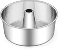 E-far Angel Food Cake Pan - 10-Inch Stainless Steel Tube Pan for Perfect Pound & Chiffon Cakes | Non-Toxic & Dishwasher Safe