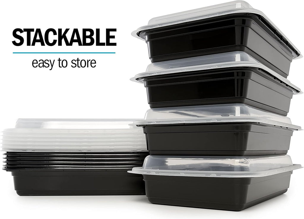 Igluu Meal Prep Containers Reusable (20 Pack) – Food Containers with Lids – Stackable, Microwave, Freezer & Dishwasher Safe – 28oz – 1 Compartment – BPA-Free