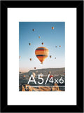 JCJMY A5 Picture Frame - Black Wall Hanging & Tabletop Display | Fits 4x6 Mat or 5.8x8.3 Without Mat